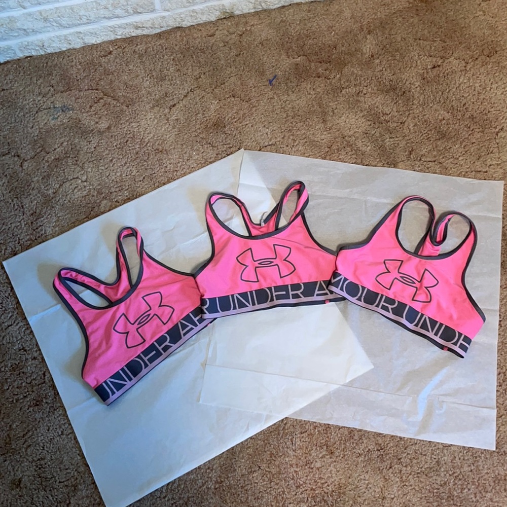 3 Under Armour Pink YM Sports Bars